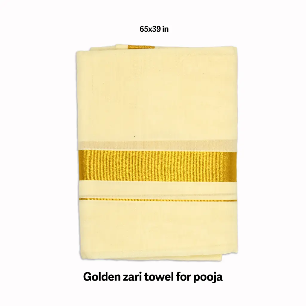Golden zari towel for pooja_01.webp