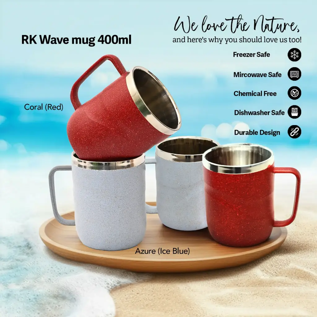 RK Wave Mug 400Ml (Coral)