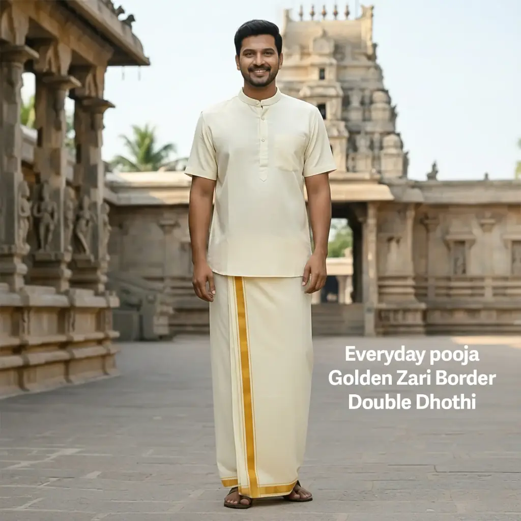 Golden Zari Dhothi