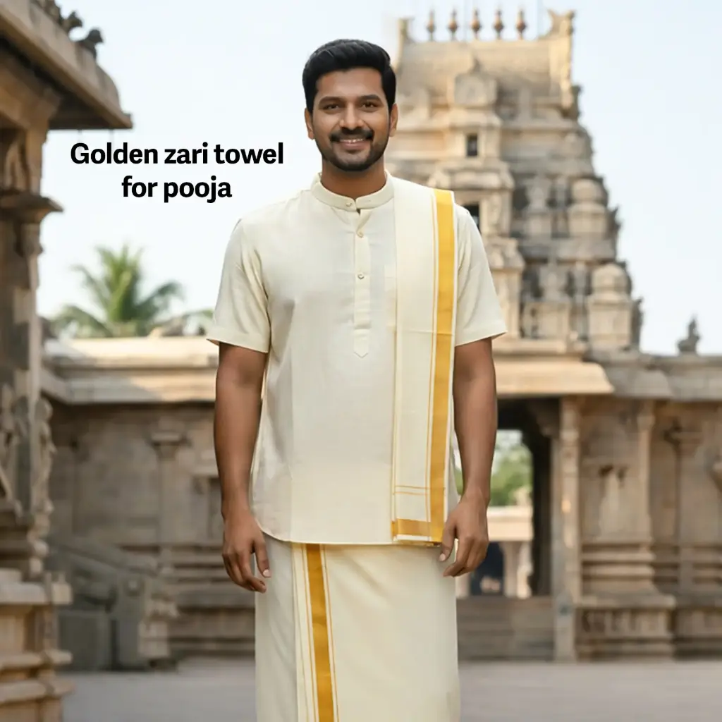 Golden Zari Towel